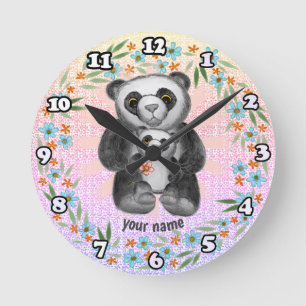 Redondo Mediano Reloj de amor de mamá osa panda