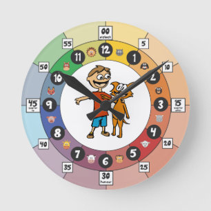 Redondo Mediano Reloj de aprendizaje para niños pequeños: Sagan y 