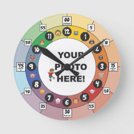 Redondo Mediano Reloj de aprendizaje para niños pequeños y pequeño