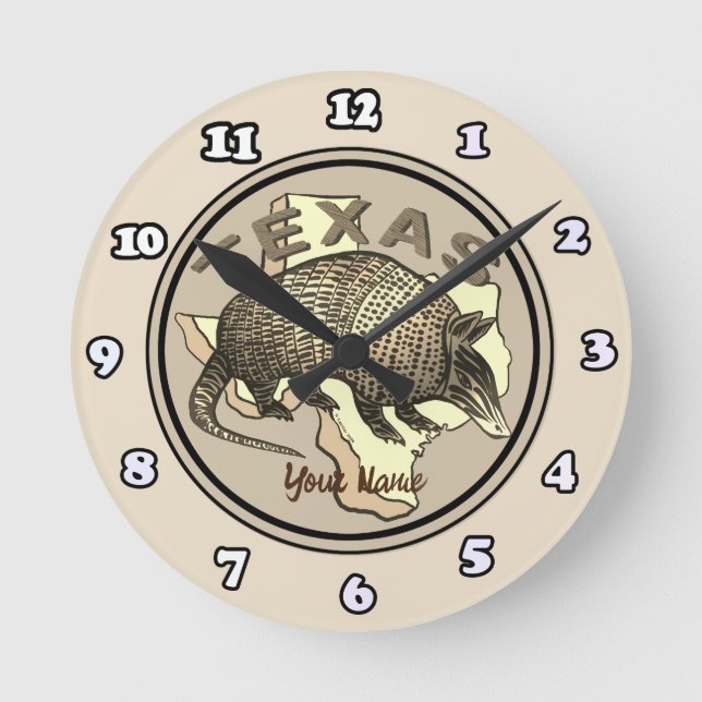 Redondo Mediano reloj de armadillo de Texas (Anverso)