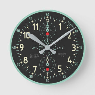 Redondo Mediano Reloj de avión de la MARINA imitación