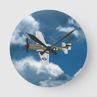 Redondo Mediano Reloj de avión P51 Mustang