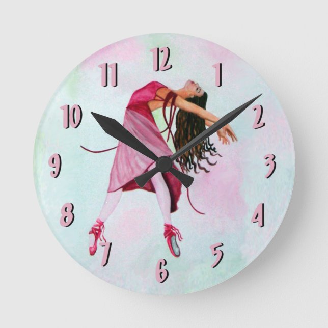 Redondo Mediano Reloj de ballet ~ rosado (Anverso)