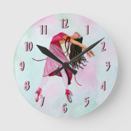 Redondo Mediano Reloj de ballet ~ rosado