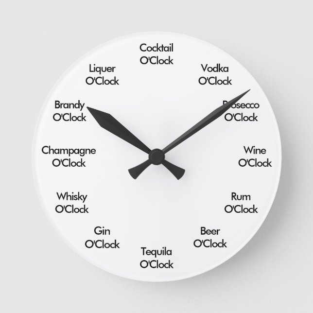 Redondo Mediano Reloj de barra divertida personalizado (Anverso)
