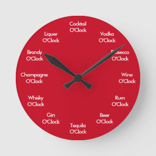 Redondo Mediano Reloj de barra divertida Reloj rojo personalizado