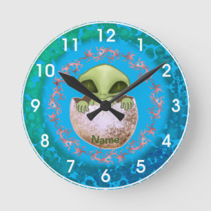 Redondo Mediano Reloj de bebé alienígena