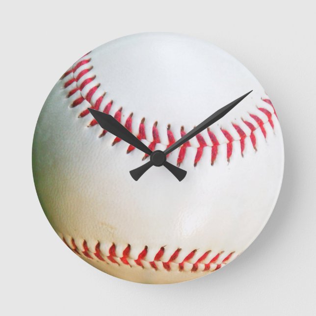 Redondo Mediano Reloj de béisbol blanco (Anverso)