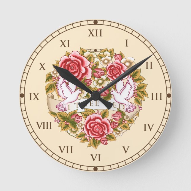Redondo Mediano Reloj de boda Yo Te Desposo (Anverso)