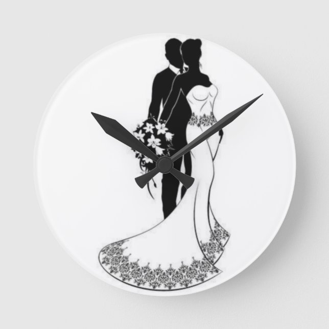 Redondo Mediano Reloj de bodas (Anverso)