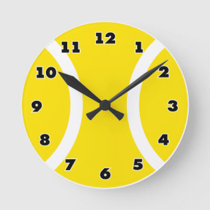 Redondo Mediano Reloj de bola de tenis en la pared