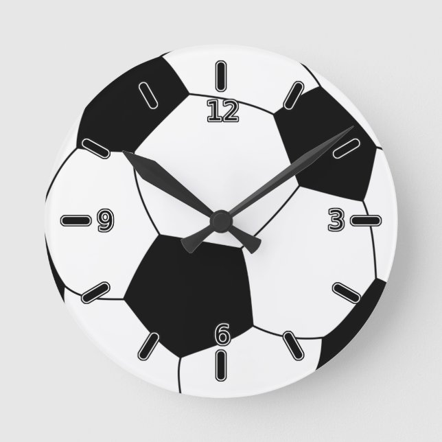 Redondo Mediano Reloj de bolas de fútbol (con números) (Anverso)