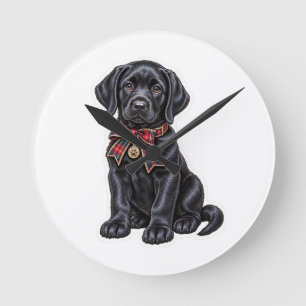 Redondo Mediano Reloj de bolsillo navideño de Labrador Retriever n