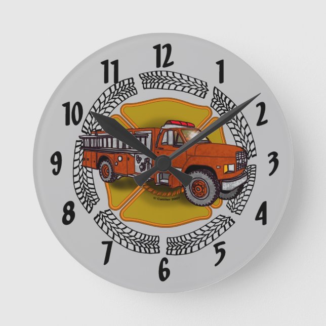 Redondo Mediano Reloj de bombero Cómo Rueda (Anverso)