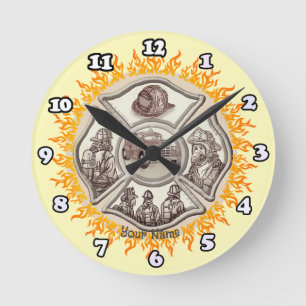 Redondo Mediano Reloj de bombero Cruz de Malta