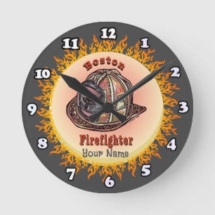 Redondo Mediano Reloj de Bombero de Boston