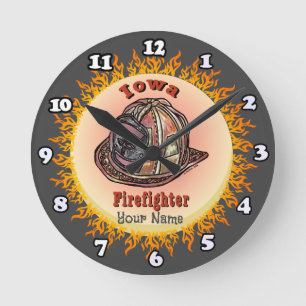 Redondo Mediano Reloj de Bombero de Iowa