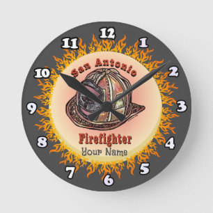 Redondo Mediano Reloj de bombero de San Antonio