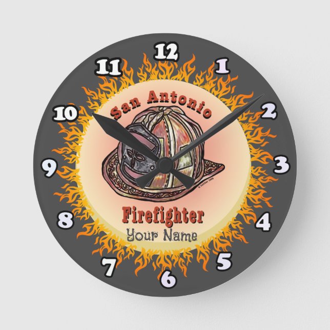 Redondo Mediano Reloj de bombero de San Antonio (Anverso)