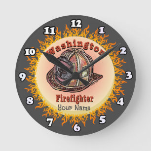 Redondo Mediano Reloj de Bombero de Washington