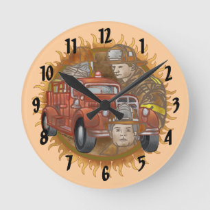 Redondo Mediano Reloj de bomberos de camión Buda