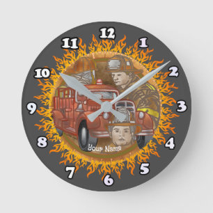 Redondo Mediano Reloj de bomberos de camión Buda