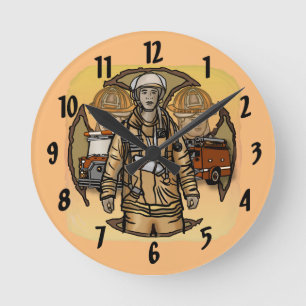Redondo Mediano Reloj de bomberos tan listos