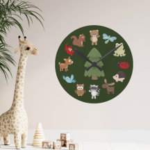 Reloj de bosques de animales