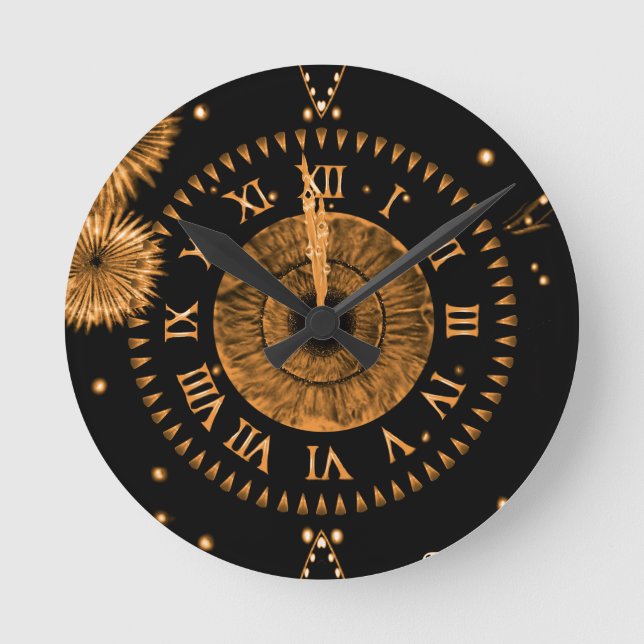Redondo Mediano Reloj de Bronce de Medianoche (Anverso)