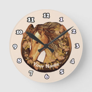 Redondo Mediano Reloj de Caballo Afortunado
