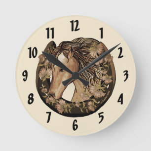Redondo Mediano Reloj de caballo afortunado