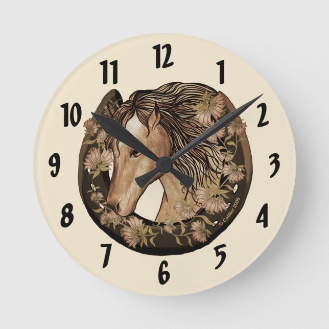 Redondo Mediano Reloj de caballo afortunado (Anverso)