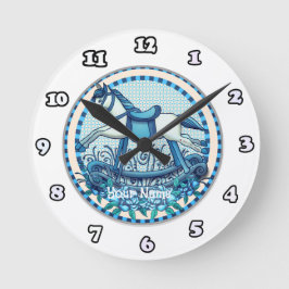 Redondo Mediano Reloj de caballo rocoso de los Rosas azules