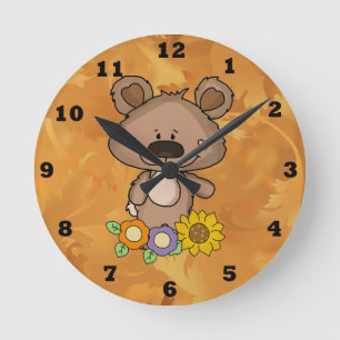 Redondo Mediano Reloj de caída del oso de personalizado