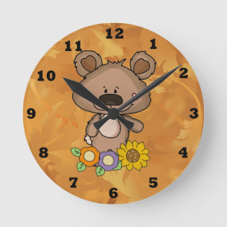 Redondo Mediano Reloj de caída del oso de personalizado