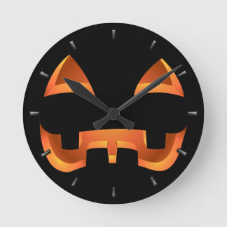 Redondo Mediano Reloj de calabaza Halloween Jack-O-Lantern reloj d