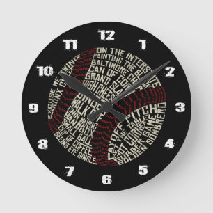 Redondo Mediano Reloj de Calligram de las palabras de argot del