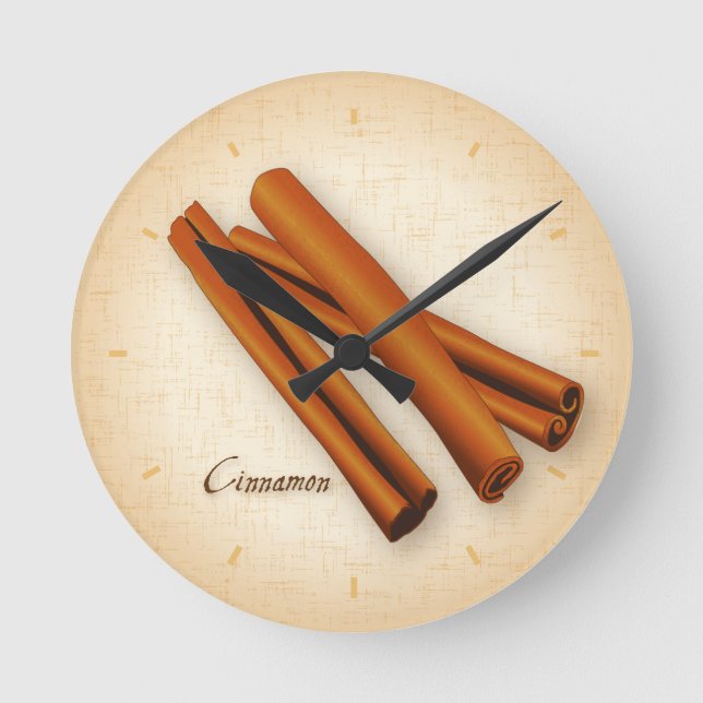 Redondo Mediano Reloj de canela de especias (Anverso)