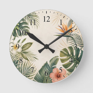 Redondo Mediano Reloj de Cara Paraíso Tropical