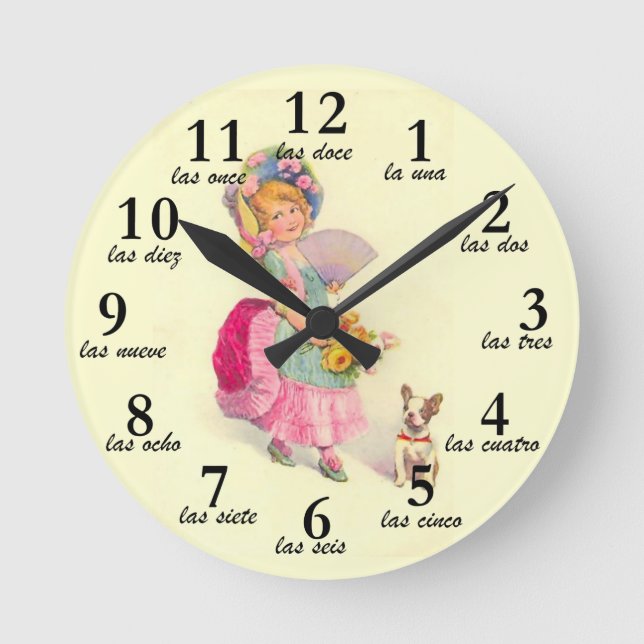 Redondo Mediano Reloj de chica y número de castellano (Anverso)