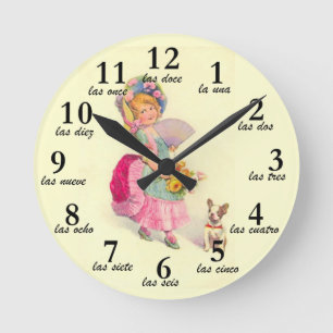 Redondo Mediano Reloj de chica y número de castellano