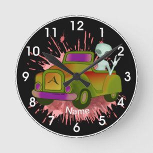 Redondo Mediano Reloj de Coche Conducido por Alien