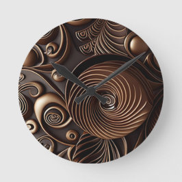 Redondo Mediano Reloj de cocina con tema de chocolate
