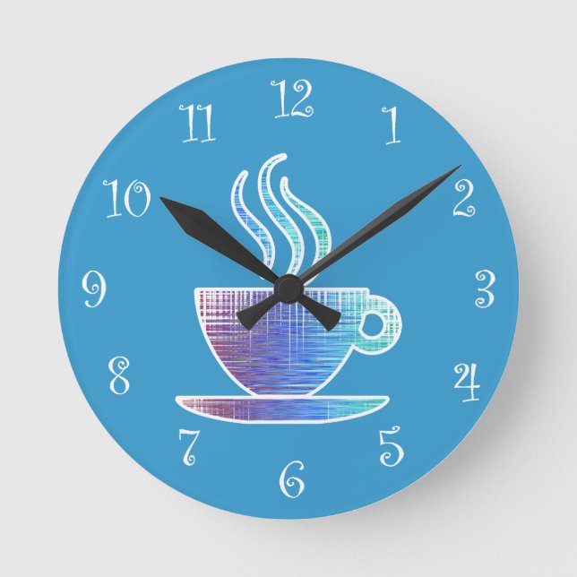 Redondo Mediano Reloj de cocina para café (Anverso)