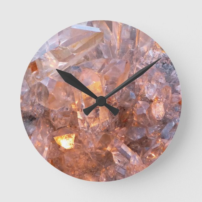 Redondo Mediano Reloj de cristal de cuarzo (Anverso)