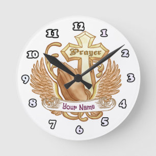 Redondo Mediano Reloj de cruz de oración siempre