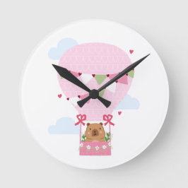 Redondo Mediano Reloj de cumpleaños de capybara para niños
