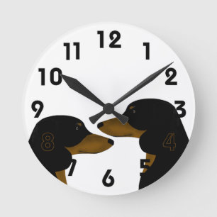 Redondo Mediano Reloj de Dachshund