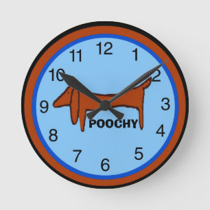 Redondo Mediano Reloj de Dachshund, nombre de edición