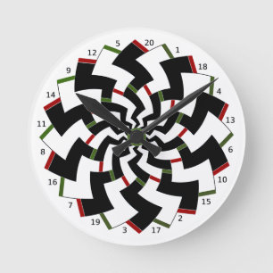 Redondo Mediano Reloj de dardos patrón zigzag